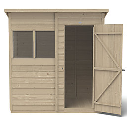 Forest  6' x 4' (Nominal) Pent Overlap Timber Shed with Base & Assembly