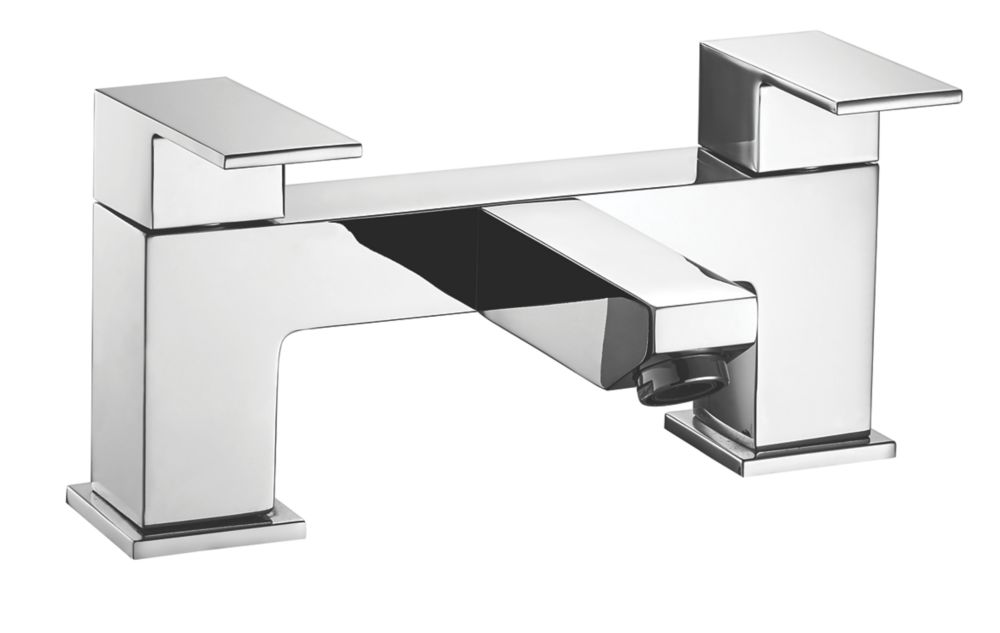 ETAL Veal Polished Chrome 115mm Deck Mounted Lever 2 Tap Holes Bath ...