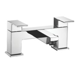 ETAL Veal Polished Chrome 115mm Deck Mounted Lever 2 Tap Holes Bath Mixer Tap