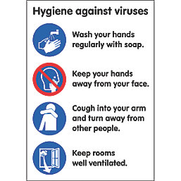 'Hygiene Advice Against Viruses' Sign 297mm x 210mm 10 Pack