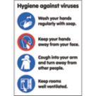 Essentials "Hygiene Advice Against Viruses" Sign 297mm x 210mm 10 Pack
