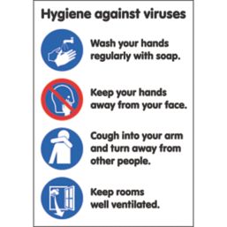 Essentials "Hygiene Advice Against Viruses" Sign 297mm x 210mm 10 Pack