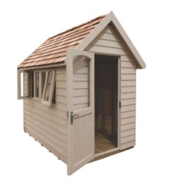 Forest FRA58CRIN 5' 6" x 8' 6" (Nominal) Apex Overlap Timber Shed with Assembly