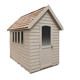 Forest FRA58CRIN 5' 6" x 8' 6" (Nominal) Apex Overlap Timber Shed with Assembly