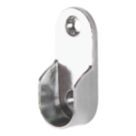 Essentials Oval Rail End Sockets Polished Stainless Steel 30mm 2 Pack