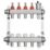 JG Underfloor 4 Port LowFit Heating Manifold Brushed Steel