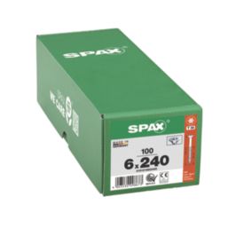 Spax  TX Countersunk Self Drilling Wood Screws 6mm x 240mm 100 Pack