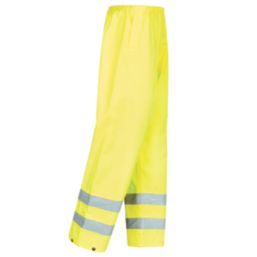 Site Huske Hi-Vis Over Trousers Elasticated Waist Yellow Large 27" W 30" L