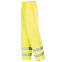 Site Huske Hi-Vis Over Trousers Elasticated Waist Yellow Large 27" W 30" L