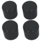 Fix-O-Moll Black Tube Caps 20mm x 20mm 4 Pack