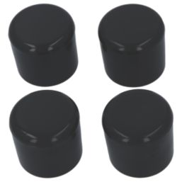 Fix-O-Moll Black Tube Caps 20mm x 20mm 4 Pack