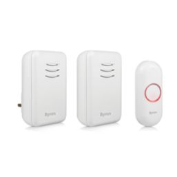Byron DBY-22314UK Plug-In & Battery-Powered Wireless Doorbell Kit White 3 Piece Set
