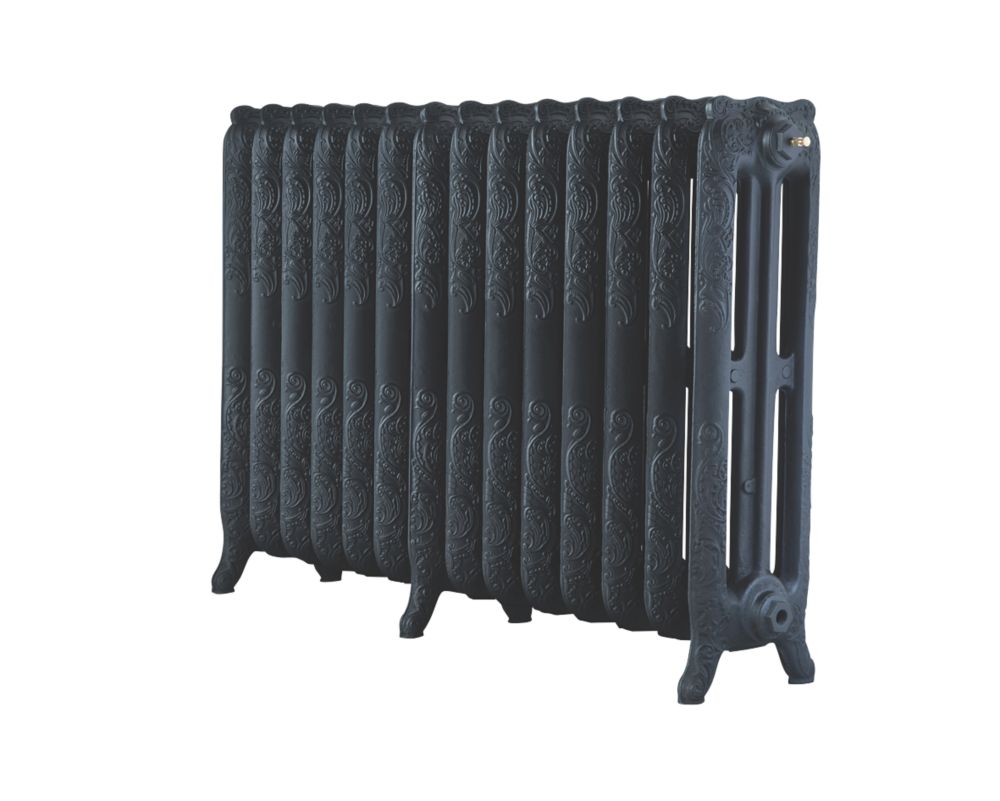 Arroll 760mm x 1154mm 6879BTU Black Cast Iron 3 Column Radiator - Screwfix