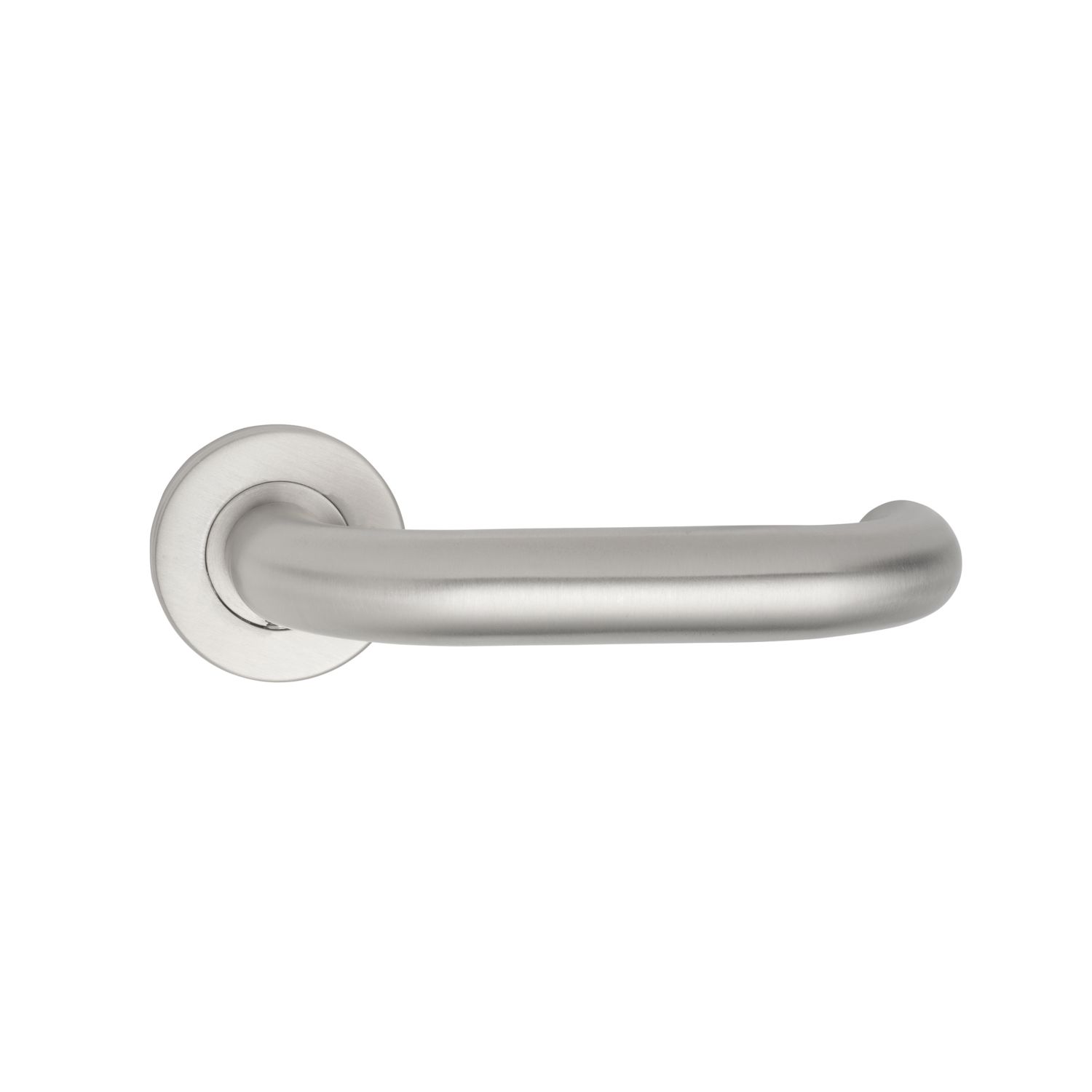 Eurospec Fire Rated Safety Lever on Rose Pair Satin Stainless Steel (2655J)