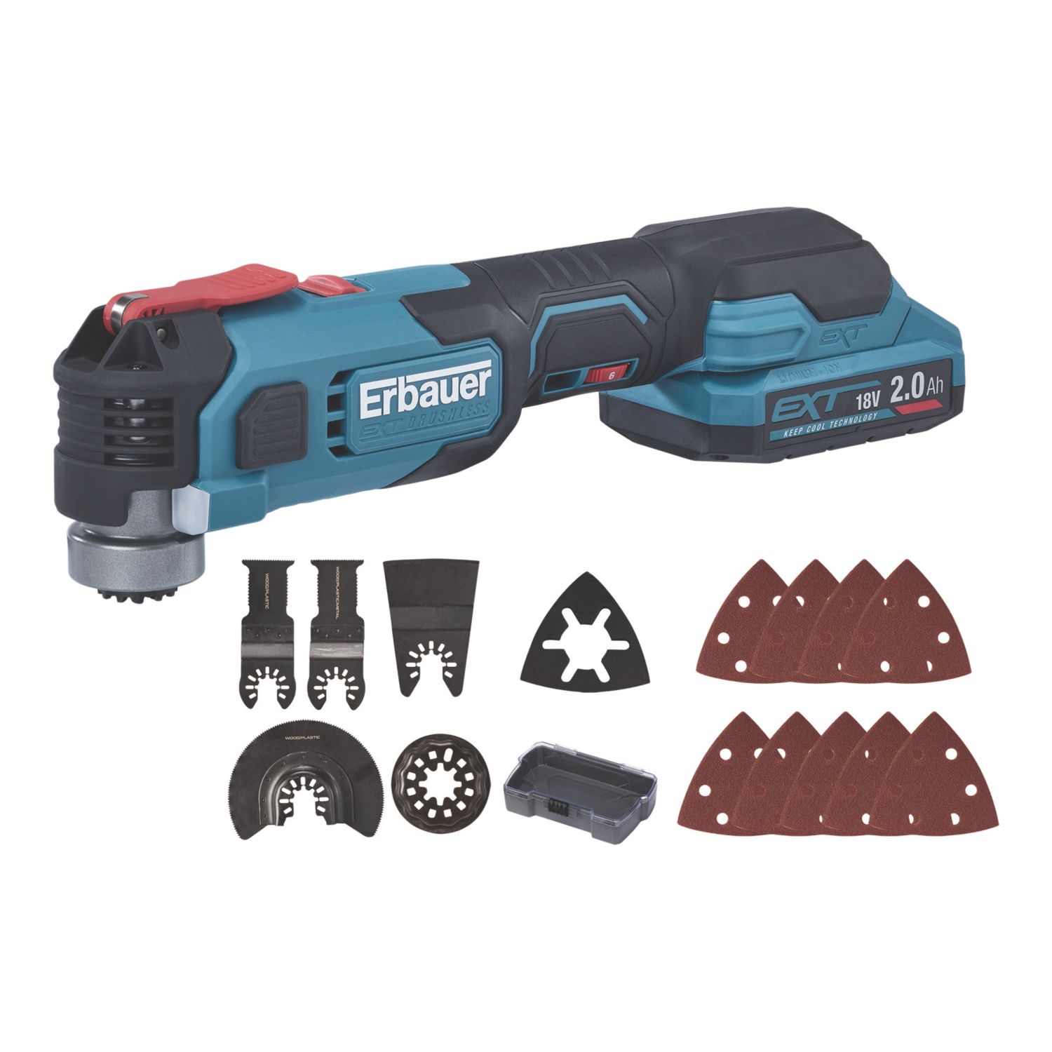 Erbauer ERI1080MLT 18V 1 x 2.0Ah Li-Ion EXT Brushless Cordless Multi-Tool (265AF)