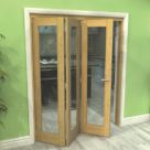 Green & Taylor  3-Door 1-Clear Light Satin Lacquered Oak Wooden Shaker Internal Bi-Fold Fully Finished Door 2060mm x 2133mm