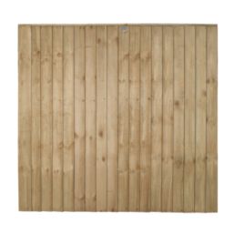 Forest Vertical Board Closeboard  Fence Panels Natural Timber 6' x 5' 6" Pack of 4