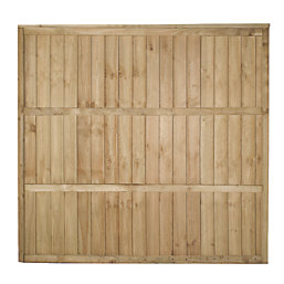 Forest Vertical Board Closeboard  Garden Fencing Panel Natural Timber 6' x 5' 6" Pack of 4