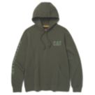 CAT Trademark Hoodie  Sweat Shirt Green Small 35-37" Chest
