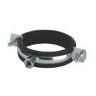 Tesla  75-80mm Rubber Lined Pipe Clips Black/Zinc-Plated 2 Pack