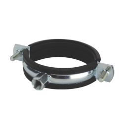 Tesla 75-80mm Rubber Lined Pipe Clips Black/Zinc-Plated Pack