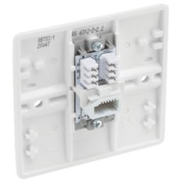 British General 800 Series 1-Gang Slave Telephone Socket White