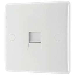British General 800 Series 1-Gang Slave Telephone Socket White