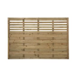 Forest Kyoto  Slatted Top Fence Panels Natural Timber 6' x 4' Pack of 8
