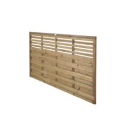 Forest Kyoto  Slatted Top Fence Panels Natural Timber 6' x 4' Pack of 8