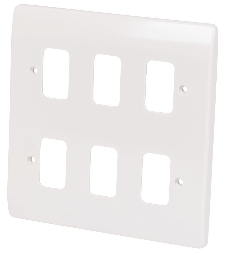 MK Grid Plus 6-Module Grid Faceplate White