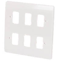 MK Grid Plus 6-Module Grid Faceplate White