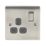 British General Nexus Metal 13A 1-Gang DP Switched Plug Socket Brushed Iridium  with Black Inserts
