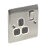 British General Nexus Metal 13A 1-Gang DP Switched Plug Socket Brushed Iridium  with Black Inserts