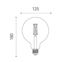 4lite WiZ E27 G125 LED Filament Light Bulb 7W 640lm
