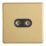 Contactum Lyric 2-Gang Female Coaxial TV Socket Brushed Brass with Black Inserts