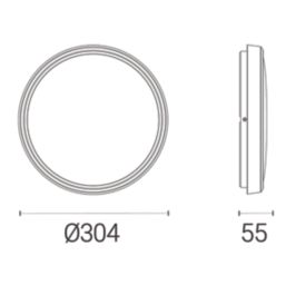 4lite  Indoor Maintained Emergency Round LED Wall/Ceiling Light White 18W 1847lm