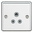 Knightsbridge CL5APCG 5A 1-Gang Unswitched Socket Polished Chrome with Colour-Matched Inserts