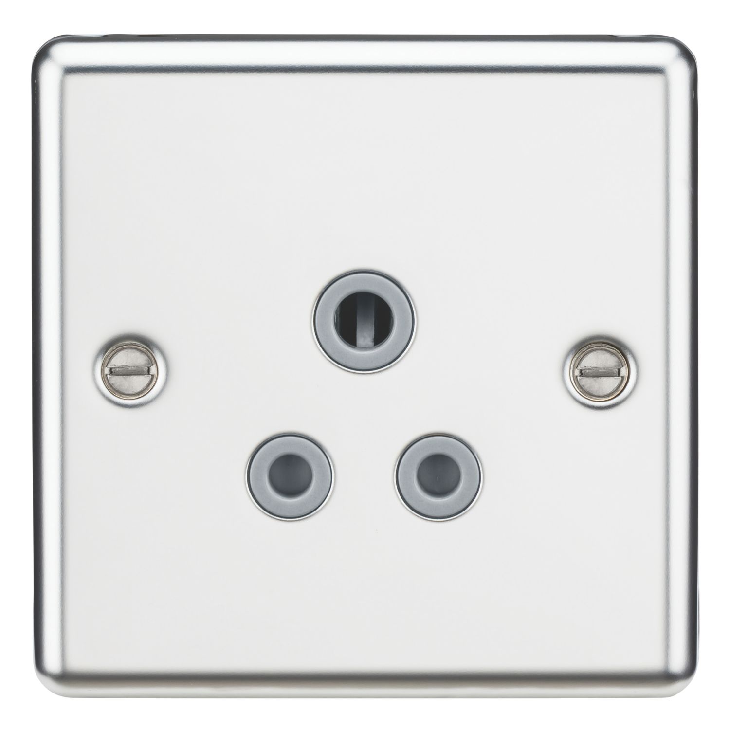 Knightsbridge 5A 1-Gang Unswitched Socket Polished Chrome with Colour-Matched Inserts (266VF)