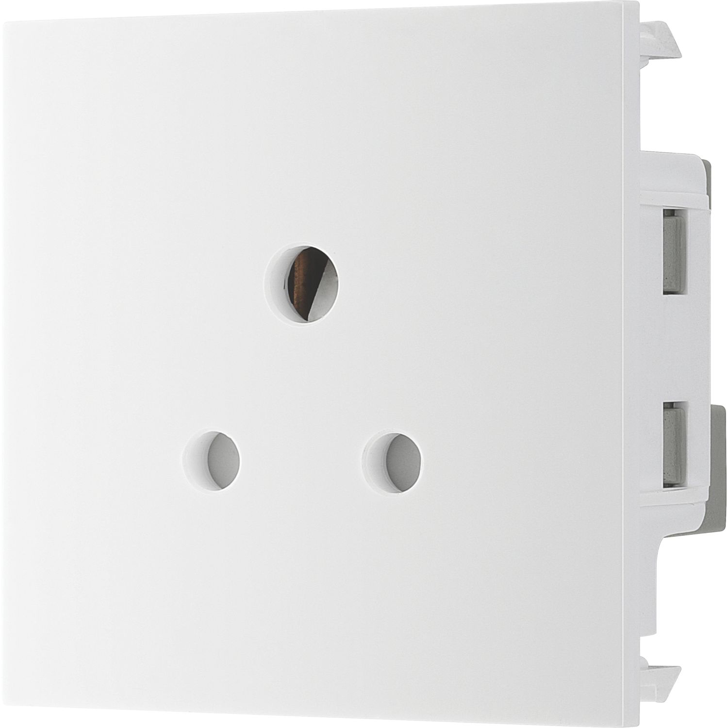 British General EM2ASW 2A Unswitched Modular Round Pin Socket White (266XF)