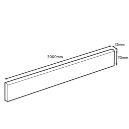 Wilsonart Blanc Chamonix Upstand 3000mm x 70mm x 12mm