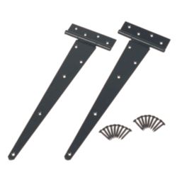 GateMate Black Straight Premium Strong Tee Hinge 150mm x 18" x 450mm 2 Pack
