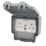 MK Masterseal Plus IP66 13A 2-Gang DP Weatherproof Outdoor Switched Active RCD Socket