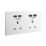 British General 900 Series 13A 2-Gang Unswitched Socket + 4.2A 10.5W 4-Outlet Type A USB Charger White