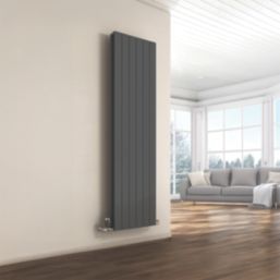 Reina Flat Double 1600mm x 440mm 3522BTU Anthracite Vertical Designer Radiator