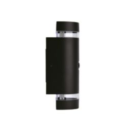 Lutec Focus Outdoor Up & Down Wall Light With PIR Sensor Matt Black