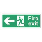 Essentials  Non Photoluminescent "Fire Exit Man Left Arrow" Sign 150mm x 400mm