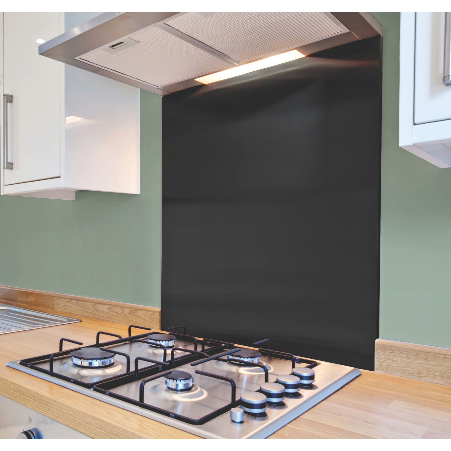 Splashback Jet Black Self-Adhesive Splashback 600mm x 750mm x 4mm (267JJ)