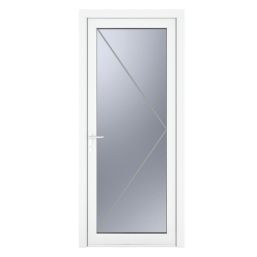 Crystal  Fully Glazed 1-Obscure Light Right-Handed White uPVC Back Door 2090mm x 890mm