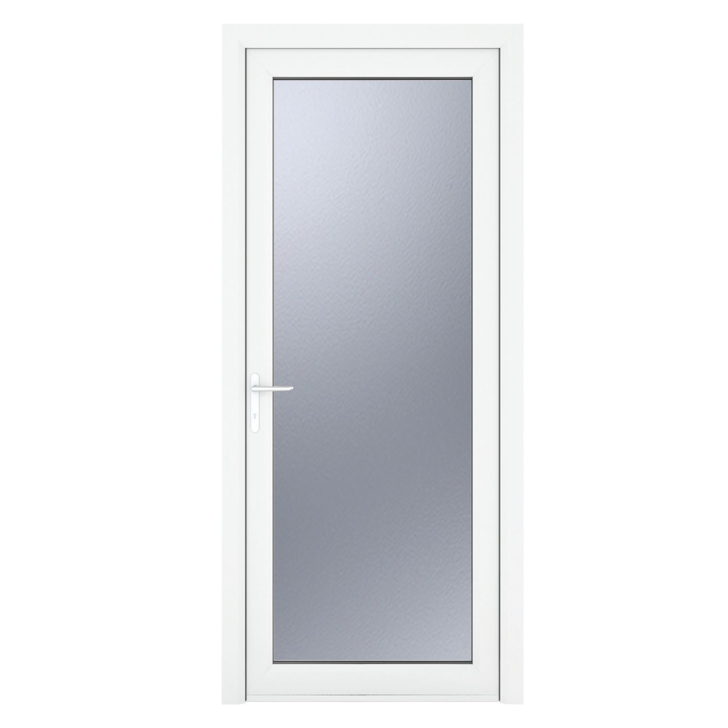 Crystal Fully Glazed 1-Obscure Light Right-Handed White uPVC Back Door 2090mm x 890mm (267JP)