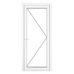 Crystal  Fully Glazed 1-Clear Light Right-Handed White uPVC Back Door 2090mm x 840mm